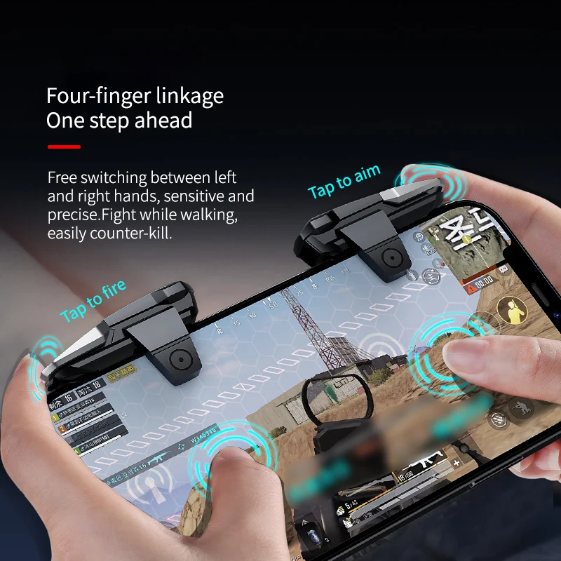 2021 NEW For Pubg Game Controller Mobile Phone Gamepad Mobile Joystick Trigger Aim Shooting L1 R1 Key Button For IPhone Android