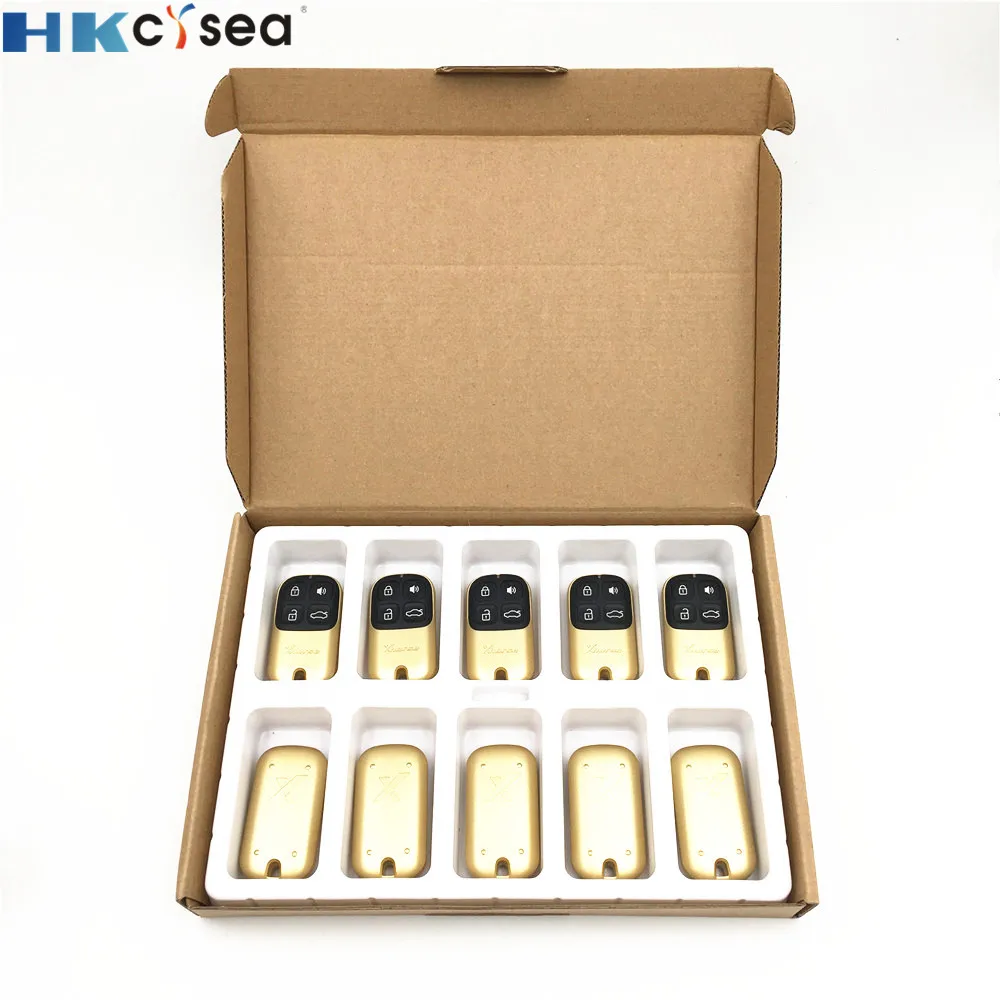 HKCYSEA 10 шт. новая модель золотого цвета 4 кнопки Xhorse VVDI2 Автомобильный ключ