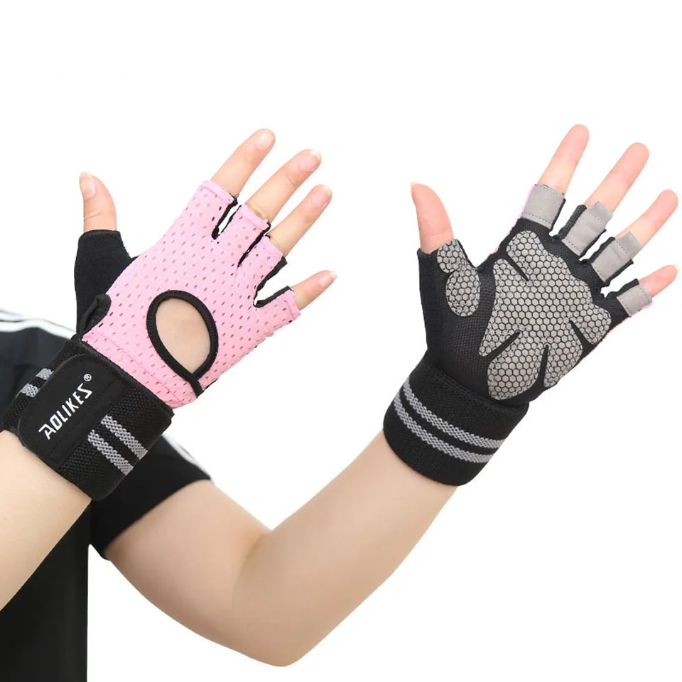 Breathable Shockproof Gym Gloves for Men and Women, Fitness Gloves, Bodybuilding Dumbbell, Weight Lifting, Cycling Sport Gloves