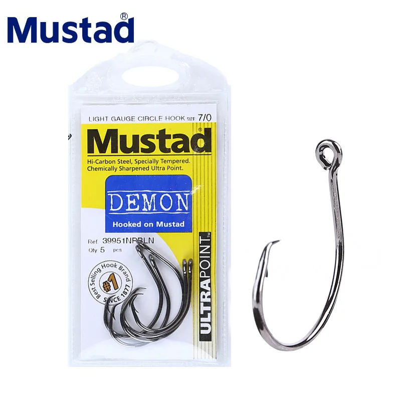 MUSTAD 39951# рыболовные крючки, круглые из высокоуглеродистой стали, Anzol рыболовные крючки, острые, стойкие к ржавчине, Морской Карп, Anzuelos Pesca