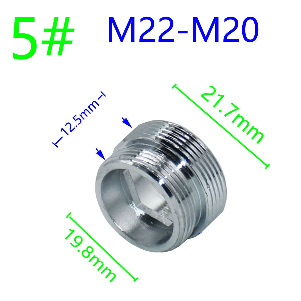 Silver 1/2" M16 M17 M18 M19 M20 M22 M24 M28 M32 Thread Connector Brass For Faucet Conversion Repair Tap Adapter 1pc