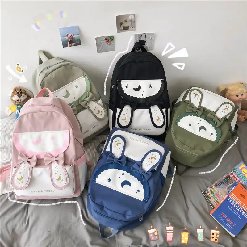 十代の少女かわいいウサギロリータかわいいランドセル原宿甘い女性のファッション防水カジュアルナップザック学生 Aliexpress