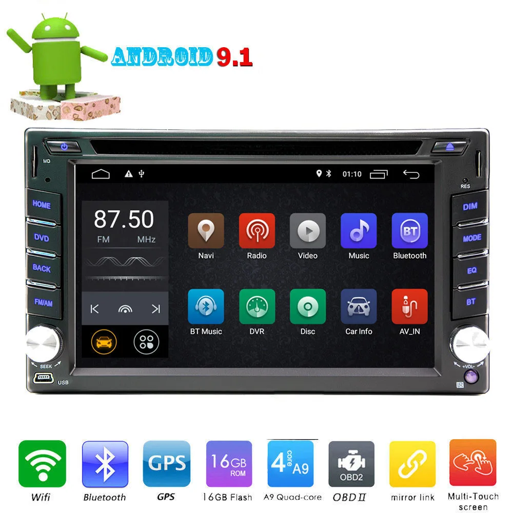 Android 8.1 Car Stereo Player GPS Navigation 7/" 2 Din Radio WiFi BT FM Unit MP5