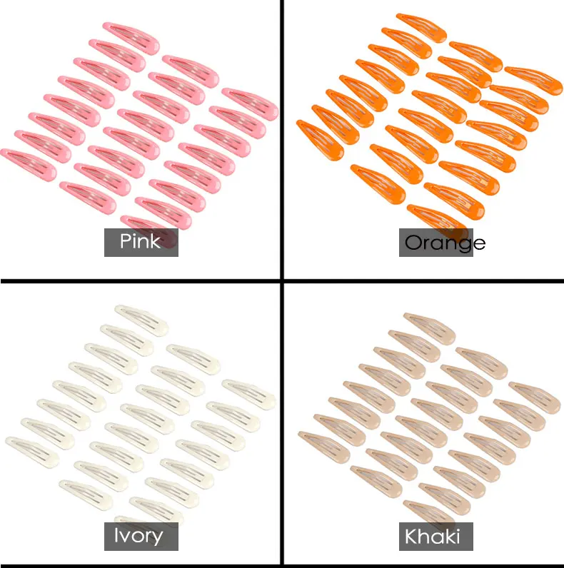 Ins Style 10/20/30/40Pcs Candy Color Girls Barrettes Hair Clips For Women Alloy Hairpins Snap Hairgrip  Bobby Hair Accessories hair clips