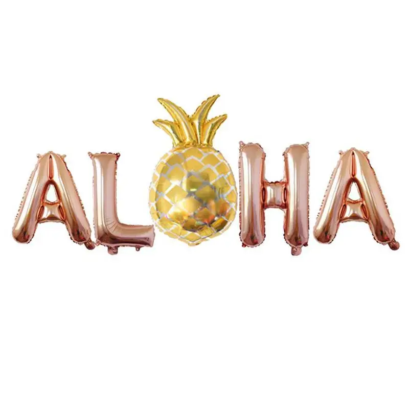 

Pineapple Foil Balloons Balloon Hawaiian Party Decorations Supplies 16 Inch Rose gold, gold