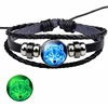 Glowing Wolf Bracelet Luminous Bracelet Glow In Dark Wolf Head Punk Black Leather Woven Luminous Jewelry Unisex Animal Bracelets ► Photo 3/6