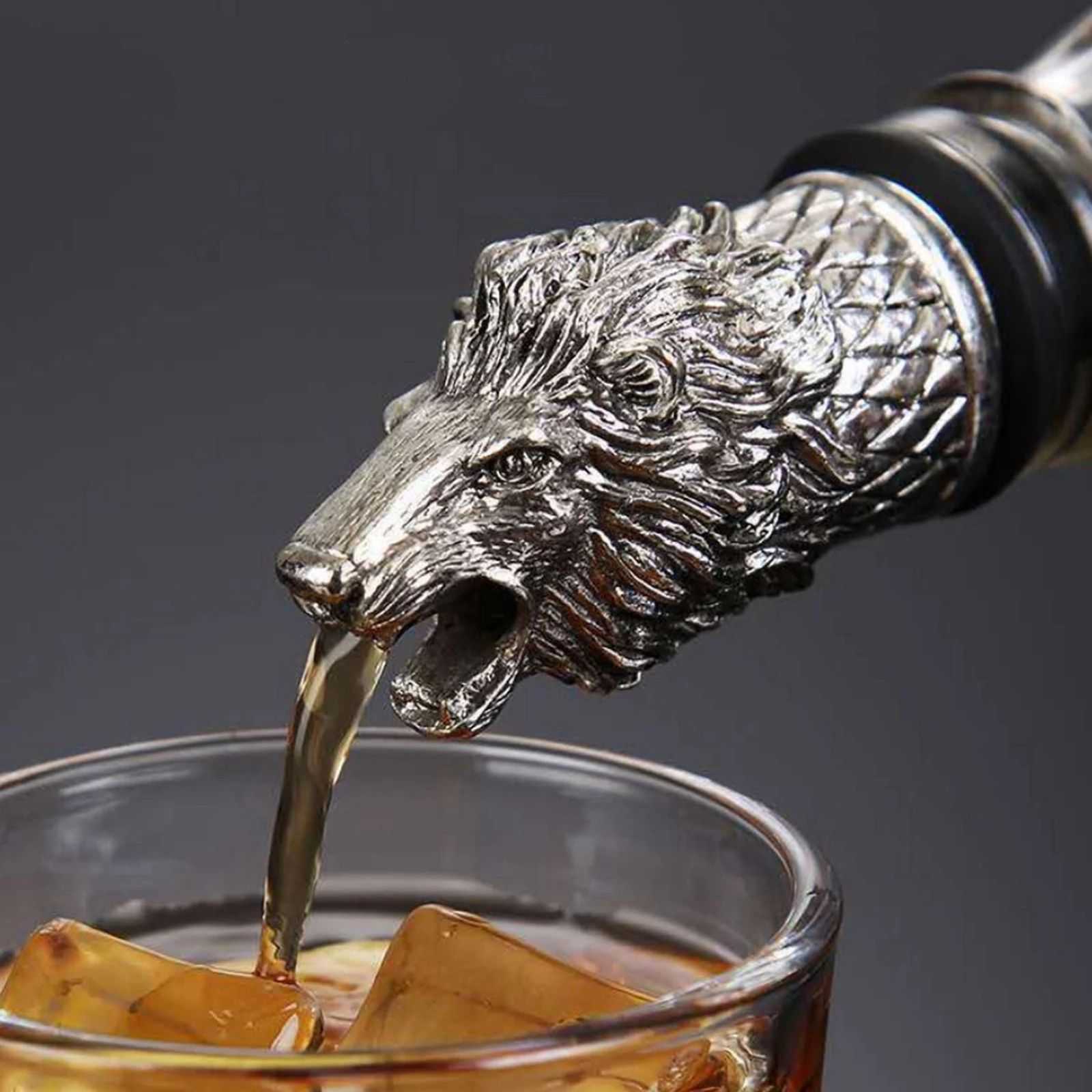 Zinc Alloy Animal Head Wine Pourer Unique Wine Bottle Stoppers Wine Aerators Bar