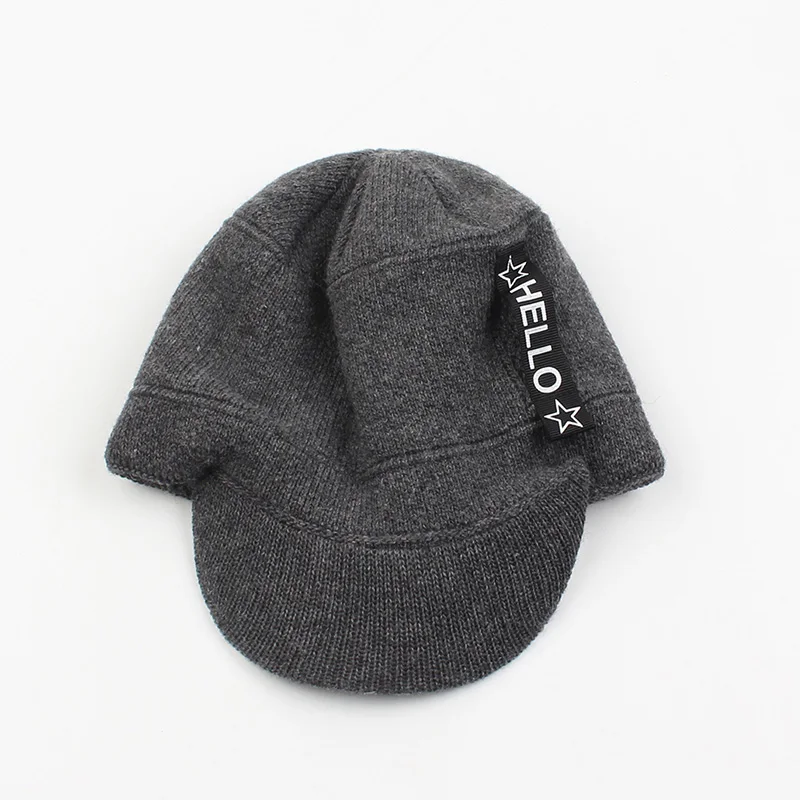 Серый Модные новые мужские зимние шапочки Skullies, шерстяная вязанная шапка, шапка, Толстая теплая унисекс зимняя шапка - Цвет: Серый
