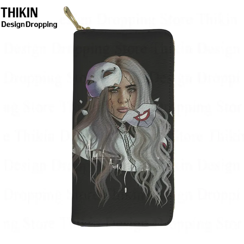 THIKIN Fashion Billie Eilish, женская сумка для телефона, кредитный держатель для карт, Дамский клатч, кошелек на молнии, бумажник сумка, Notecase - Цвет: as picture