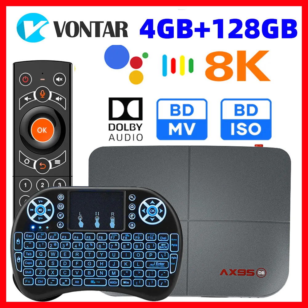 2020 Смарт ТВ Box Android 9 AX95db 8K макс. 4 Гб Оперативная память 128 Amlogic S905X3 Поддержка Dolby BD мВ