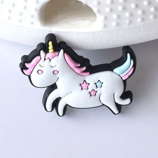 2021-2022 Season Unicorn PVC Soft Rubber Shoe Ornament Decoration Removable Garden Shoe Ornament Shoe Buckle  Charms for Crocses 282-CFPA