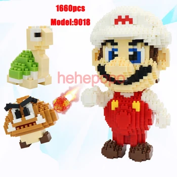 

1660pcs 9018 Diamond Building Blocks Mario White Children Assembly Gifts DIY Toys Educational Gifts Action Figure Plastic