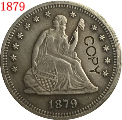 США 1879 LIBERTY seat четверть долларов копии монет