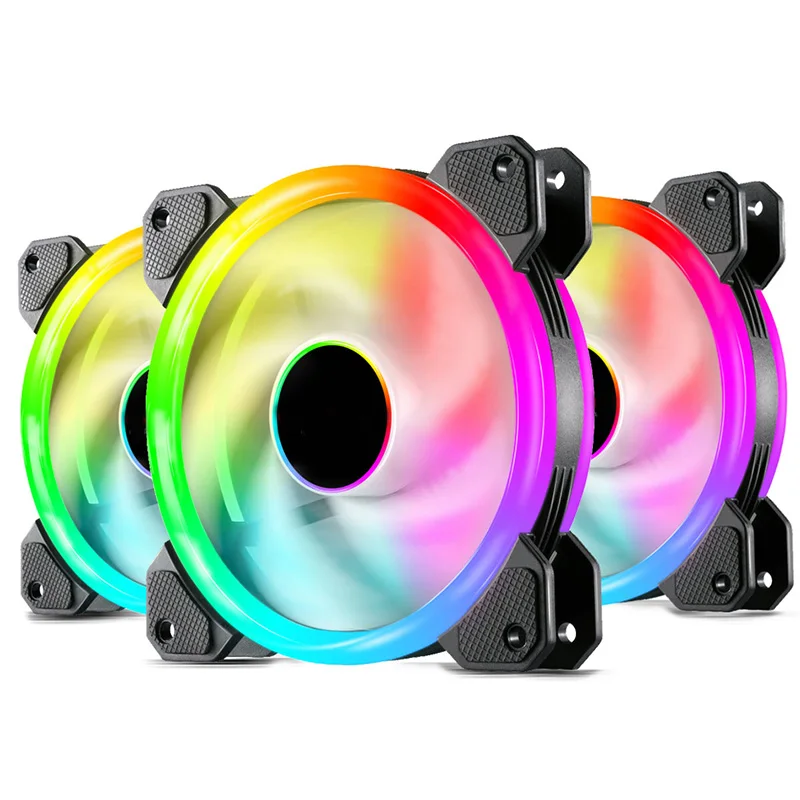 

RGB Cooling Fan Computer Case Radiator Fan Adjustable RGB High Performance Quiet 120mm Case Fan PC VH99