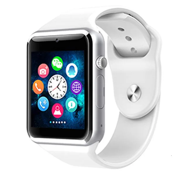 Наручные часы A1 Bluetooth Смарт-часы мужские спортивные Шагомер с сим-камерой Smartwatch для Android смартфона России PK DZ09 - Цвет: White