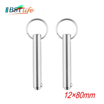 

2PCS 12*80mm Marine Grade 316 Stainless Steel Quick Release Ball Pin for Boat Bimini Top Deck Hinge Marine Hardware