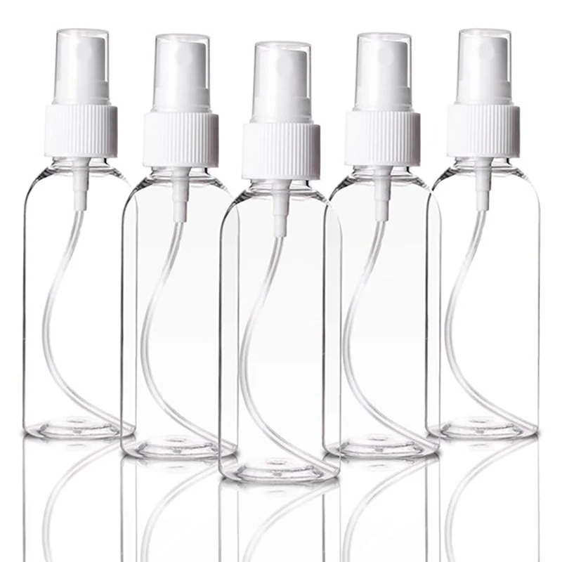 

5PCS 100Ml Travel Transparent Plastic Perfume Atomizer Empty Spray Bottle Reuse