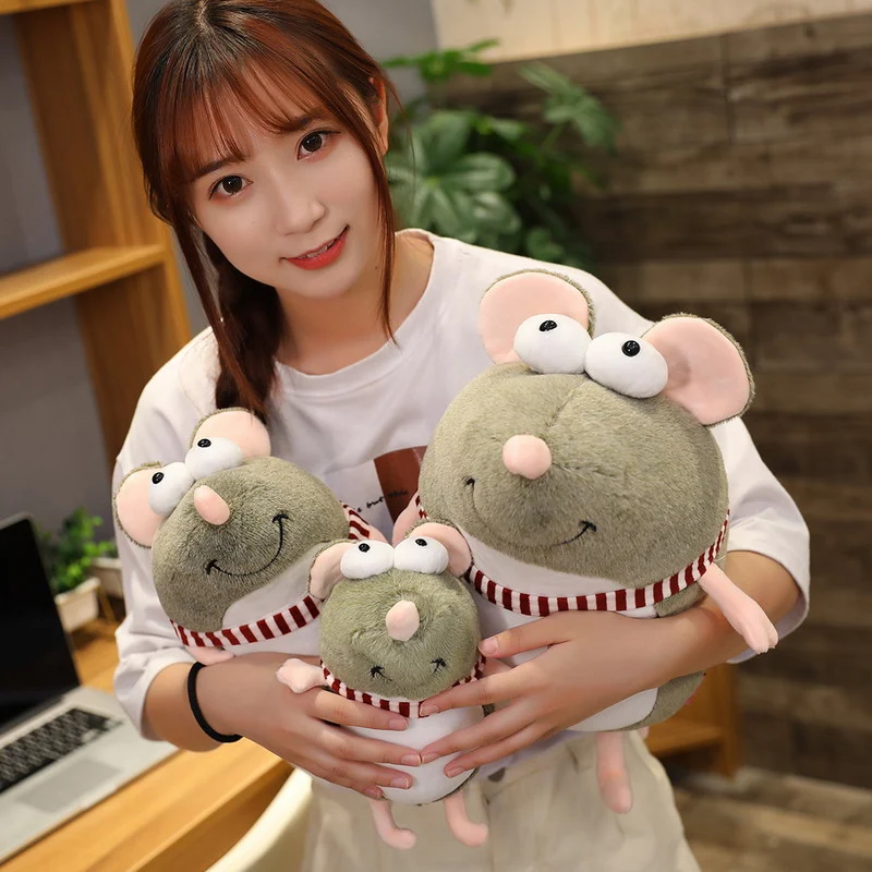 21cm Kawaii Plush Big Eyes Mouse Toy Stuffed Animal Doll Baby Kids Children Birthday Gift Shop Home Decor Peluche Mascots