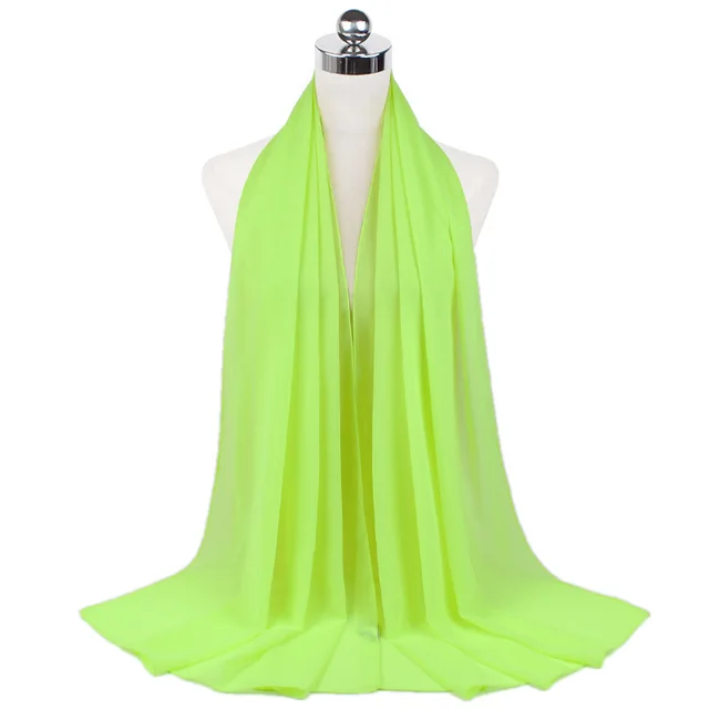 High Quality Good Stitching Stitch Plain Premium Heavy Chiffon Hijab Scarf Malaysian Women's Scarves Hijabs Long Shawl Shawls 39