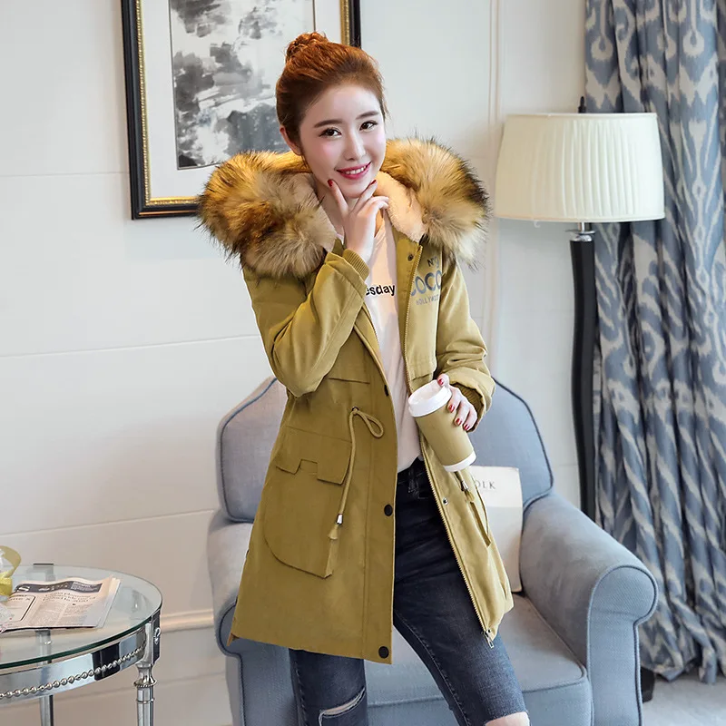 

Cotton-padded Clothes Women's 2018 Autumn And Winter New Products Japanese Korean Mid-length Cotton Coat Large Size Thick Hooded