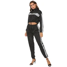 S-XXL для женщин Светоотражающая куртка Эластичный шнурок набор бег на открытом воздухе спортивное пальто с длинным рукавом Спортивные