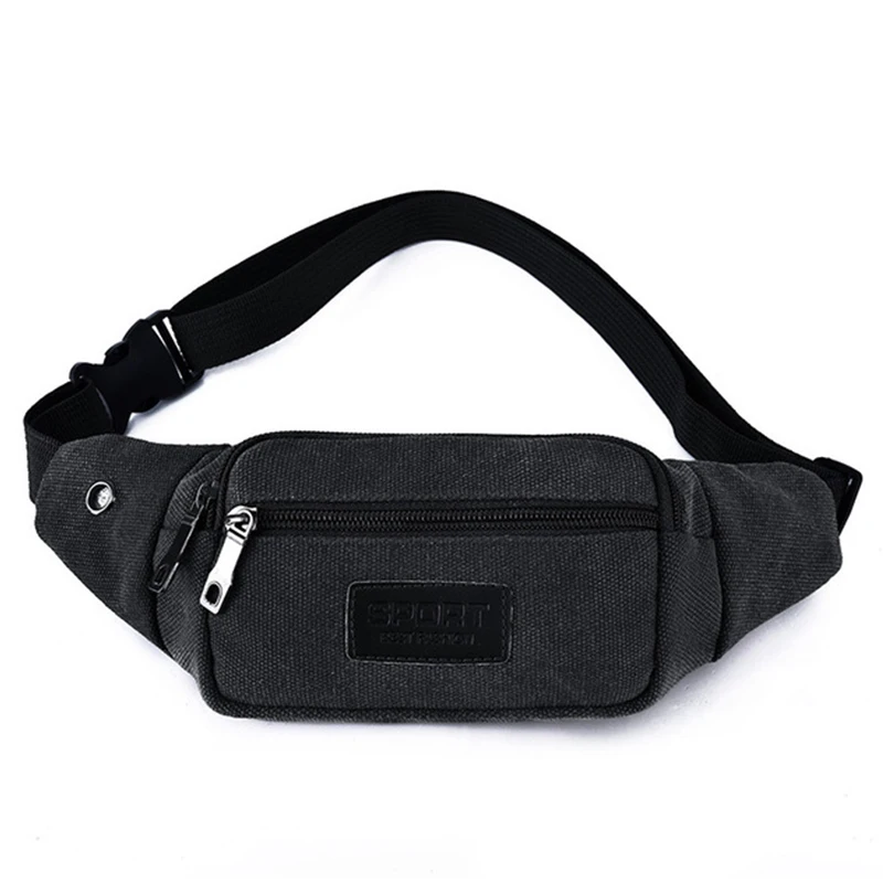 Casual Canvas Waist Bag Unisex Functional Waist Bag Mobile Phone Men and Women Convenient Belt Banana Fanny Pack Men New