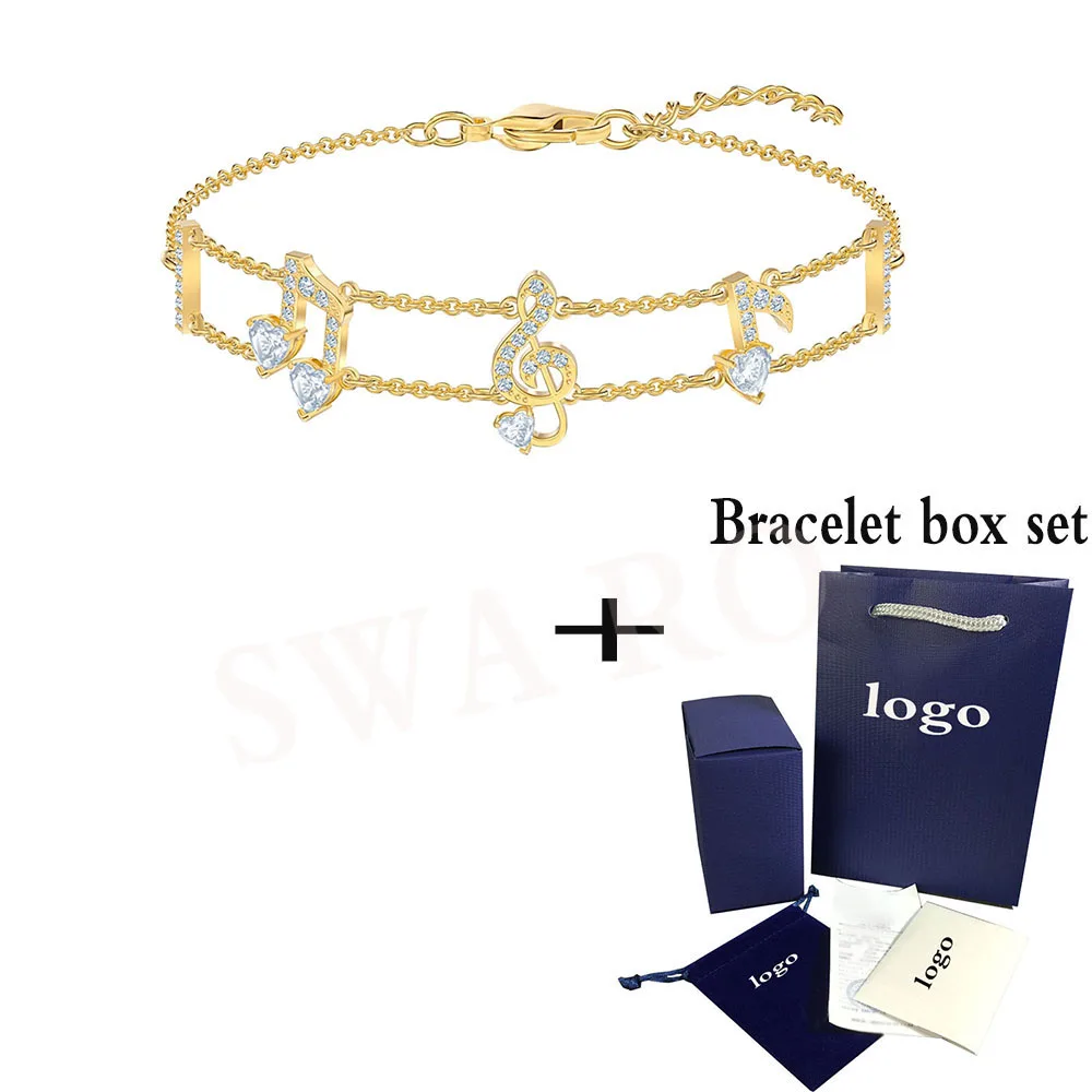 

SWA RO 2019 New PLEASANT Bracelet Fashion Unique Note Pattern Women Crystal Bracelet give away Music Lovers Best Romantic Gifts
