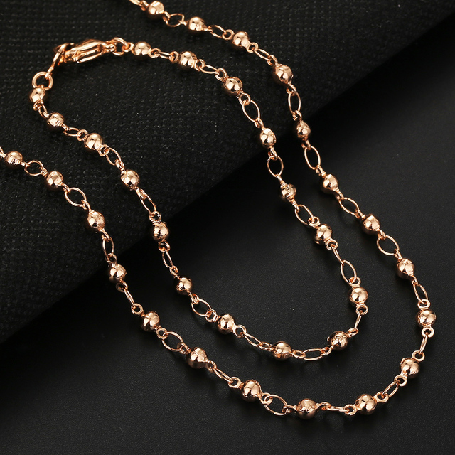 Women's Jewelry Sets 585 Rose Gold Bracelet Necklace Set Double Curb Cuban Weaving Bismark Chain 2021 Wedding Gift KCS04