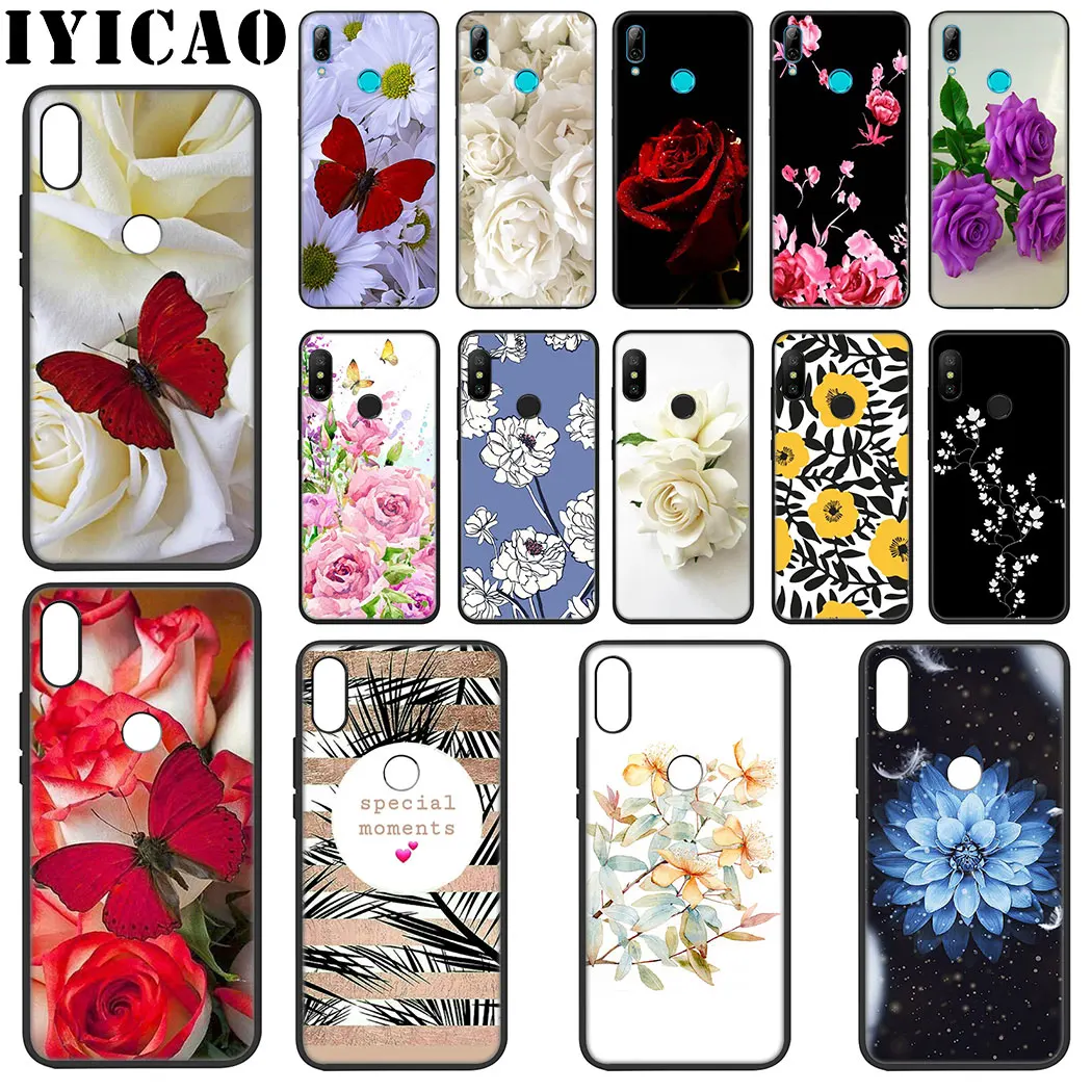 IYICAO Beautiful flower rose Soft Silicone Case for Xiaomi Redmi Note 4X 5 6 7 8 Pro 5A Prime |