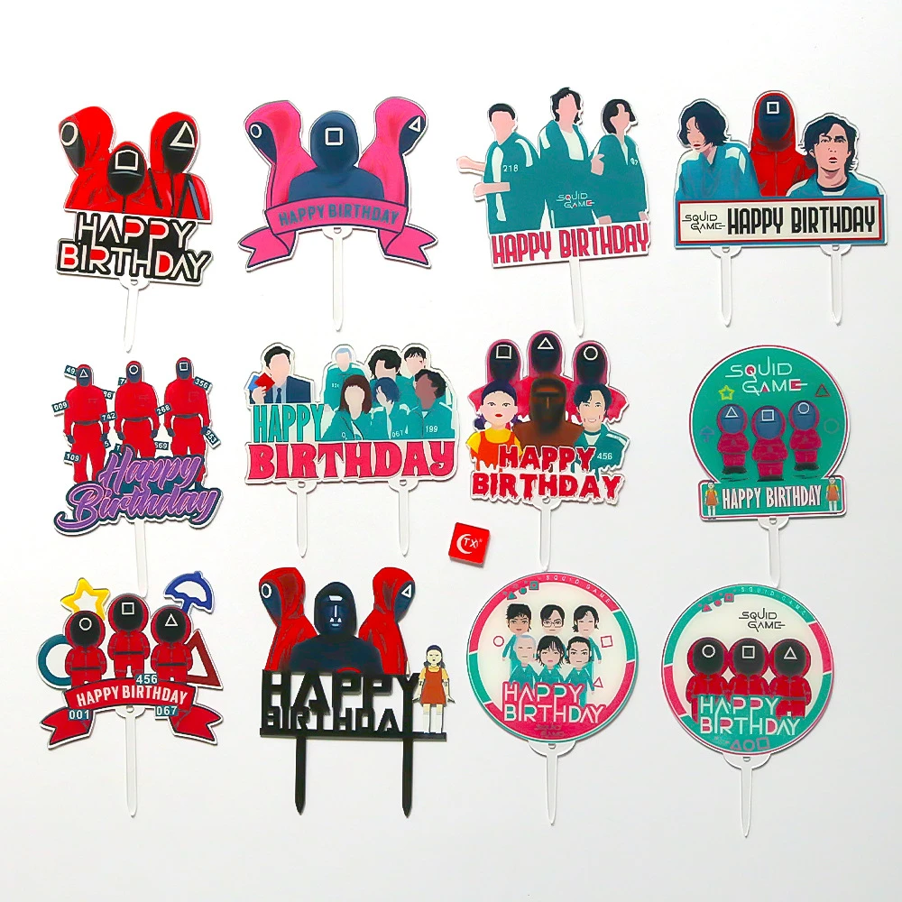 Squid Game Theme Cake Topper Red Guard Pattern Green Clothing Birthday  Party Cake Decor Toppers Supplies Party Cake Decoration| | - AliExpress