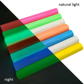 

7pc/set Glow in the Dark 30.5*25cm Heat Transfer Vinyl Iron On Adhesive Film Heat Press Plotter DIY T-shirt Bag,1Yc10095