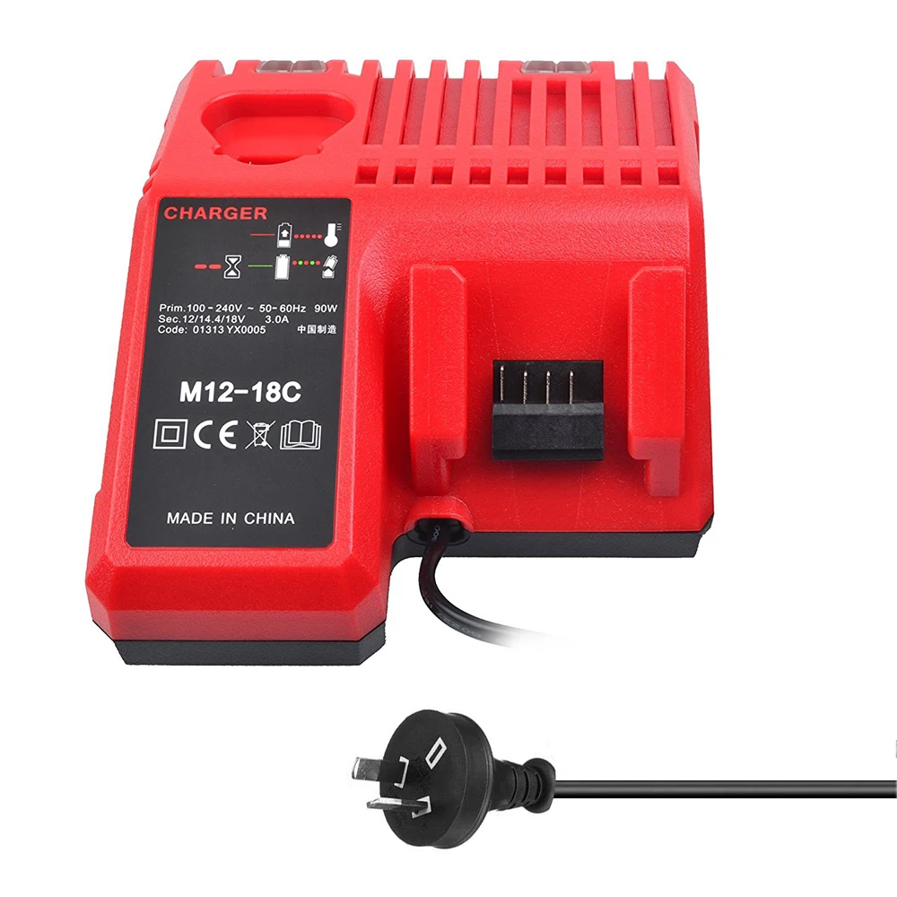AU Plug M12-18C Li-Ion Батарея Зарядное устройство для Милуоки 12 V 14,4 V 18V C1418C 48-11-1815/1828/1840 M18 M14 M12 литий Батарея - Цвет: AU Plug