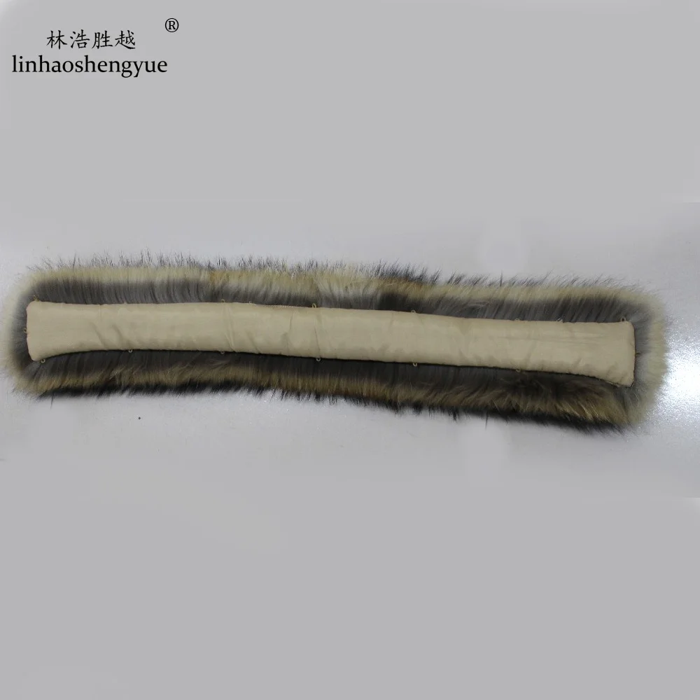70cm 80cm Winter Real Natural raccoon fur hood collar High-quality Raccoon fur fashion Coat collar cap