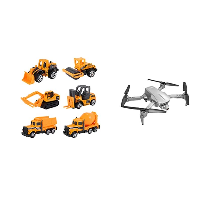 6Pcs Mini Diecasts Car Alloy Construction Vehicle Engineering With L106 Pro RC Drone 5G 4K HD Dual Camera Wifi FPV | Игрушки и хобби