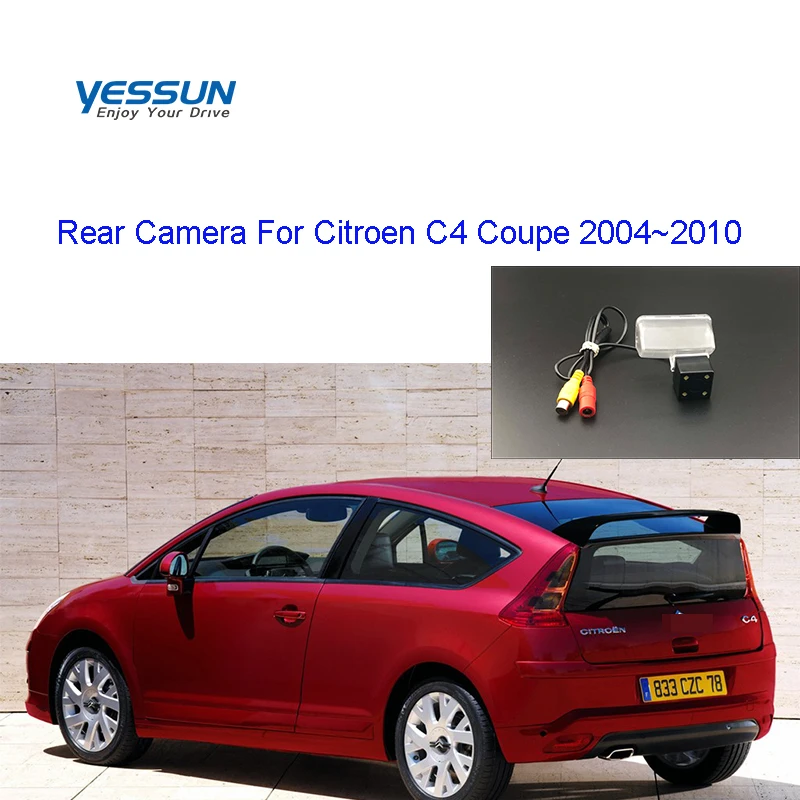 Yessun номерной знак камера заднего вида 4 светодиодный ночного видения 170 градусов HD для Citroen C4 Coupe 2004~ 2010