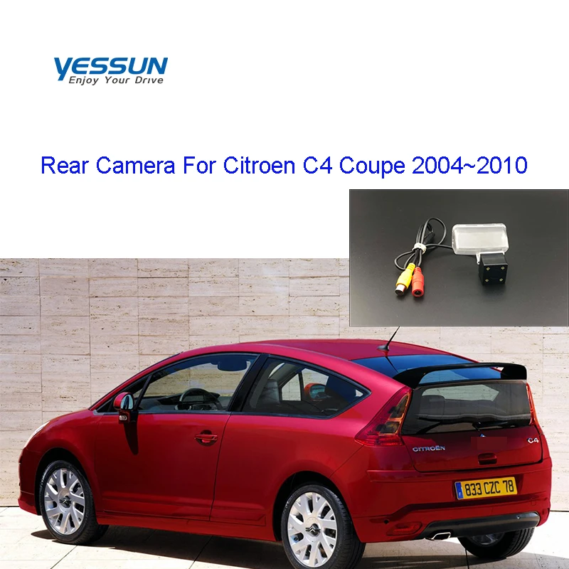 

Yessun License Plate Rear View Camera 4 LED Night Vision 170 Degree HD For Citroen C4 Coupe 2004~2010