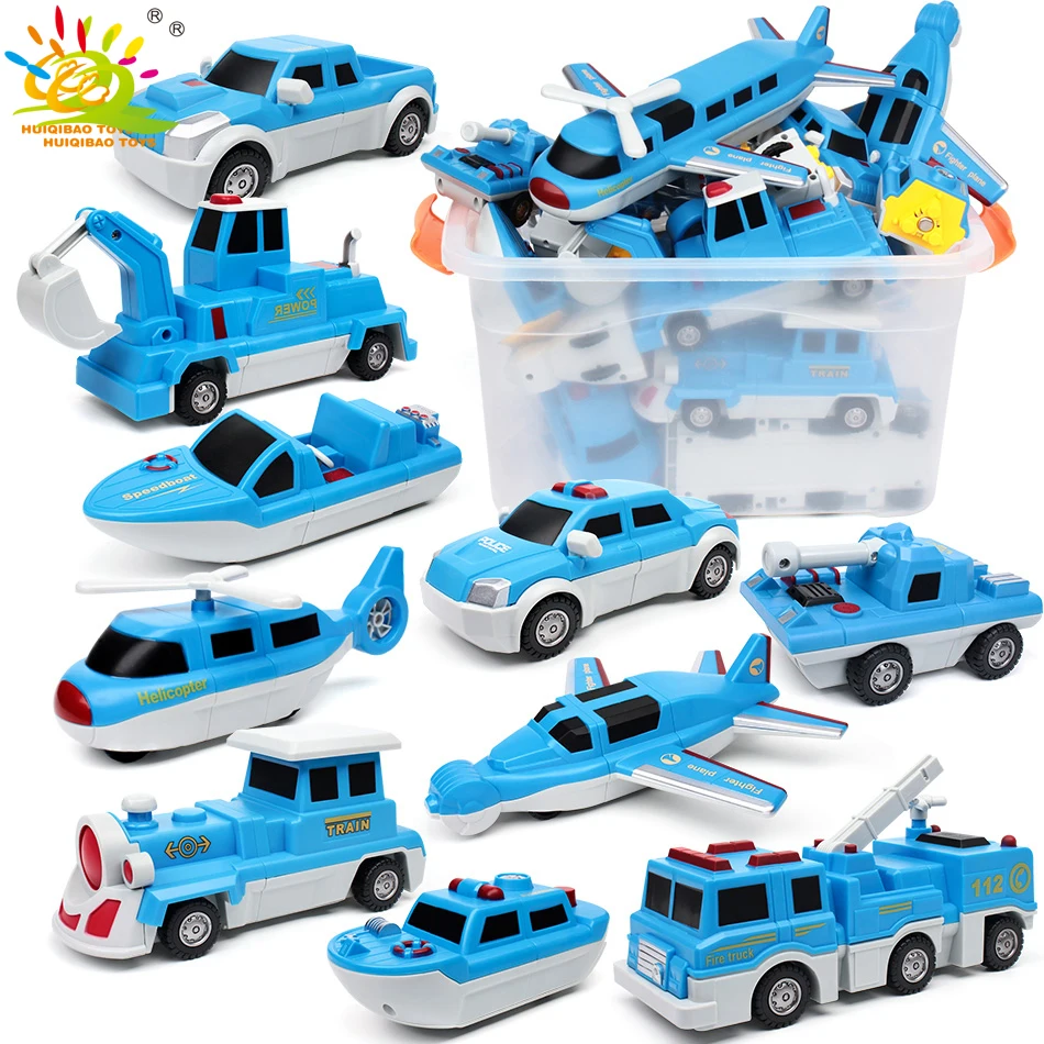 

Police Boat Truck Magnetic Cars Blocks Train DIY Magnet Construction Game educational Toys For Children kids gift