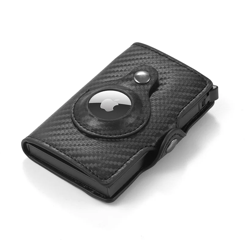 Carteira de Couro Carteira de Identificação de Cartão de Crédito com Apple Case de Rastreador Capa de Proteção do Plutônio Airtag Carteira Masculina Airtags Anti-perdido - Image 2