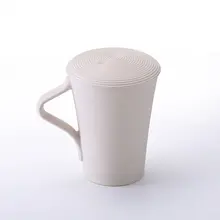 Бамбуковая Резьбовая чашка с крышкой 310 мл в скандинавском стиле, чашка для воды, сока, молока, бутылка для питья, чашка из бамбукового волокна, Прямая поставка