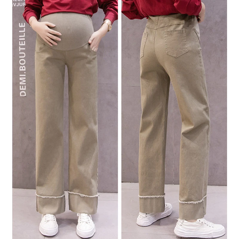 cotton straight leg pants