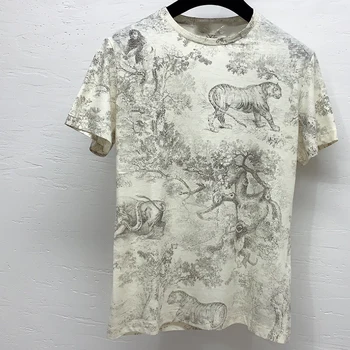 

Women Casual T-shirt Summer O-neck Short Sleeve Print T shirt Fashion Women Cotton Tops