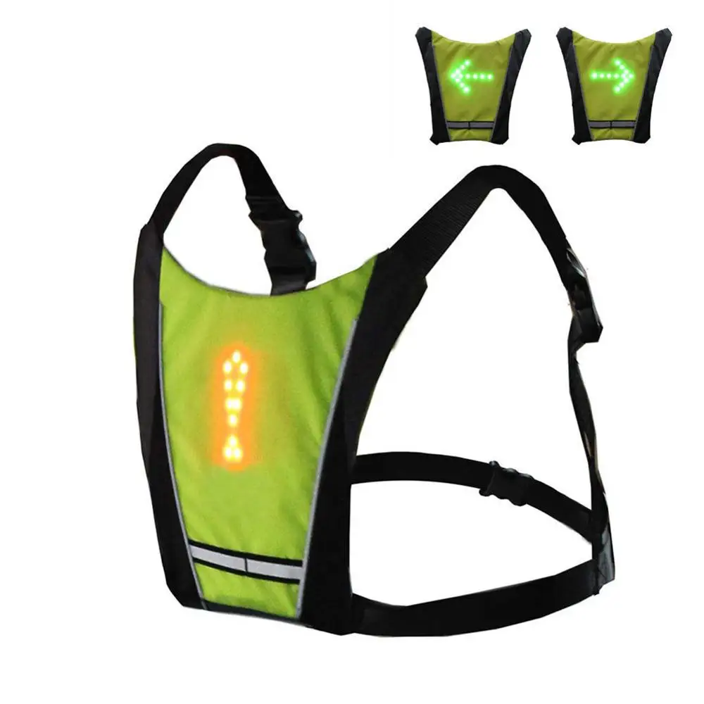 

High Visibility Wireless Control LED Turn Signal Reflective Cycling Vest Safety Running Night