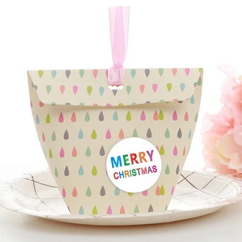 

Round Kraft Christmas Stickers 500 Labels paper Snowflake Sticker for Merry Christmas Envelope Seal Label Stationery Sticker