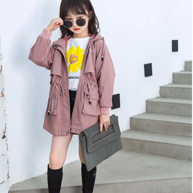 Children Windbreaker Fashion Spring Autumn Tops Trench Girls Fille Kids Outerwear Children 7-12yr - Trench - AliExpress