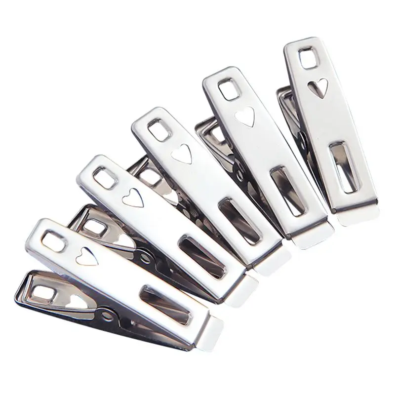 100PCS Stainless Steel Clothes Pegs Clips For Coat Pants Laundry Drying Hangers 