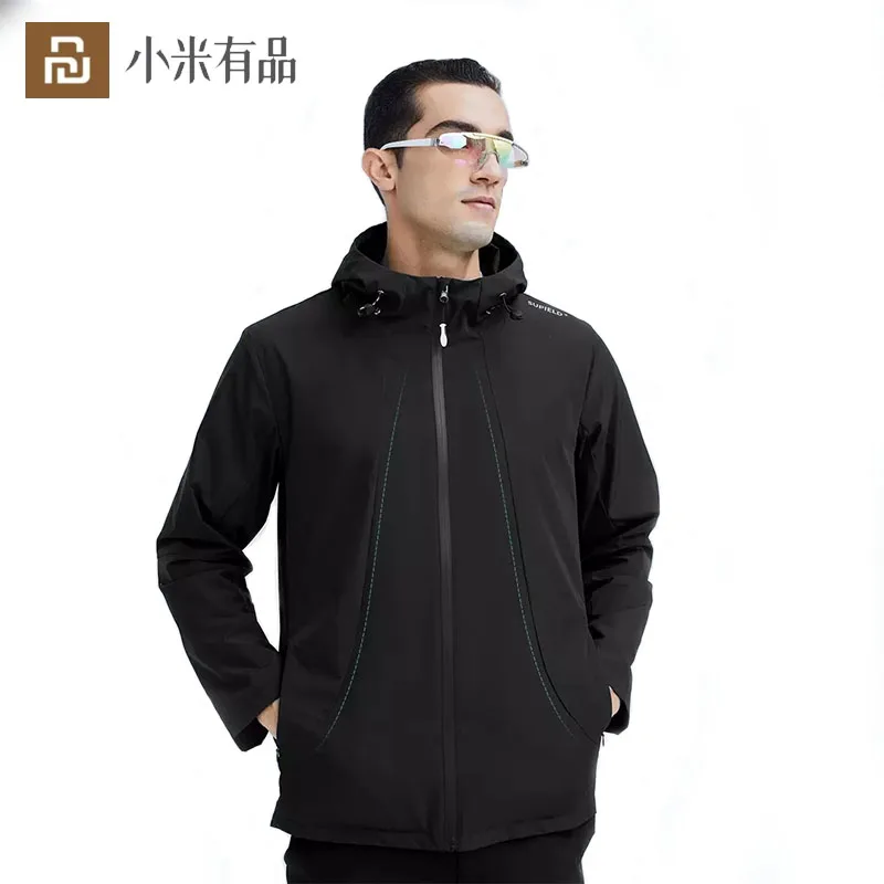 

New Youpin SUPIELD Black Technology Grade 5 Waterproof Antifouling Jacket Men Functional Wind Windproof Lighting Running Jacket