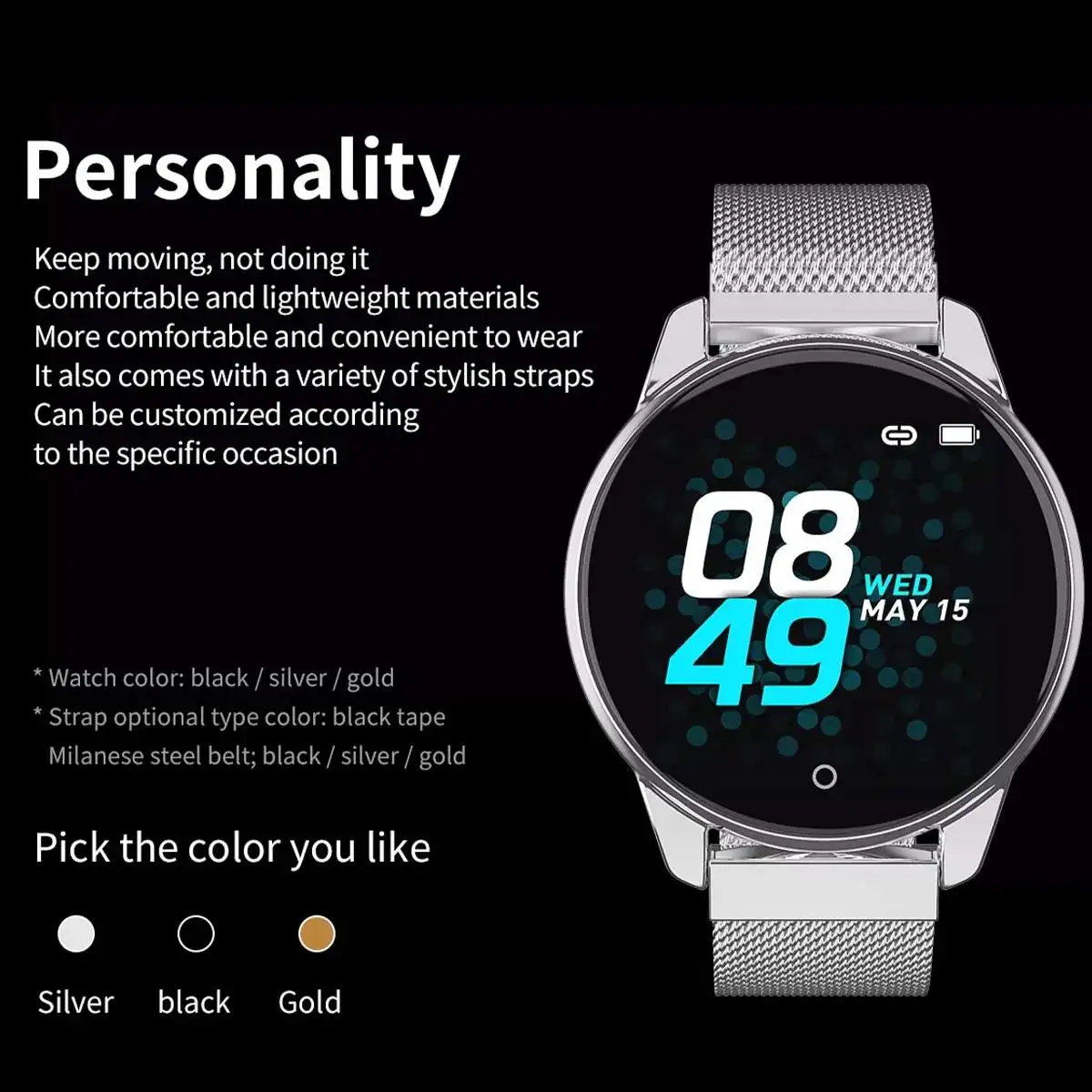 KINCO, умные часы, bluetooth, водонепроницаемые, для фитнеса, здоровья, трекер, кровяное давление, Heartrate, наручные часы, спортивные часы, 1,3 дюймов, ips экран