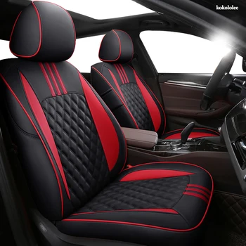 

kokololee Custom Leather car seat covers For VW UP! Golf Polo Caravelle Multivan Sharan Passat Variant T-ROC T-Cross seats cars
