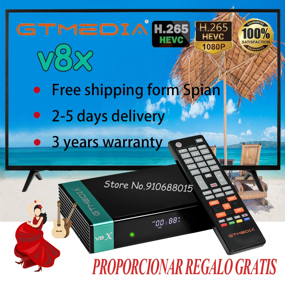 Neutest gtmedia V8X HD 1080P Satellite Empfänger verbesserte gtmedia V8 nova/honor Gebaut-in WIFI Unterstützung DVB-S/S2/S2X CA Karte Solt