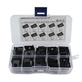 

60pcs Speed Fasteners Black-Zinc U Nuts Self Tapping No.14 Screw Spire Clip Interior Trim Panels